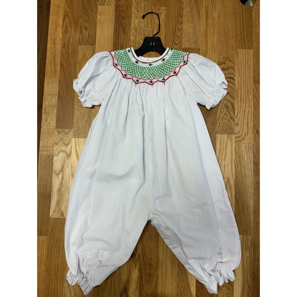 Smocked Christmas romper size 24 months